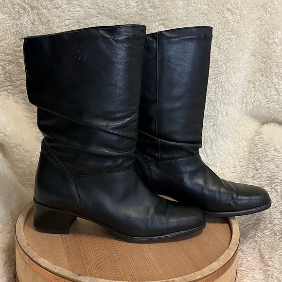 Blondo Leather Calf High Leather Pull on Slouch Boots Size 9.5 2A (Narrow) - Picture 1 of 12